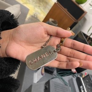 Chanel silver key chain plaque